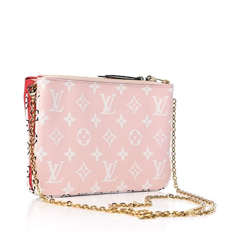 louis vuitton monogram giant double zip pochette rouge